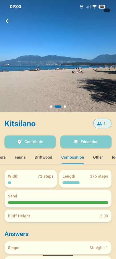 BeachBook data input